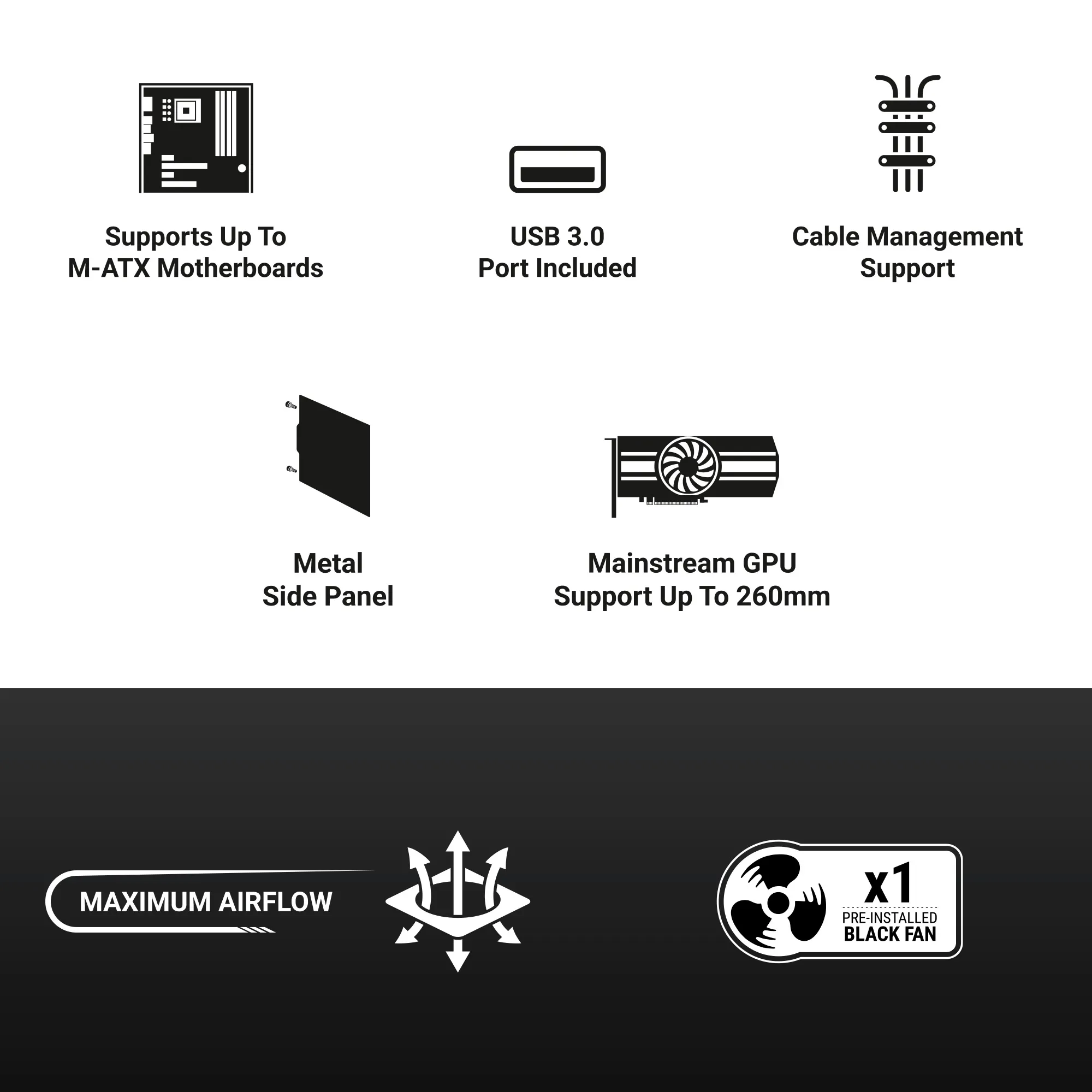 Ant Esports Mid Tower Cabinet (M-ATX,M-ITX) SI10 view 7